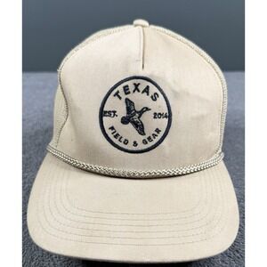 Texas Field & Gear Snap Back Trucker Hat Adjustable Hunting Fishing Rope Tan